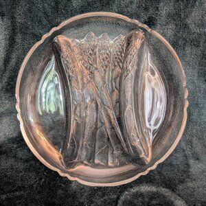 Vintage~CAMBRIDGE GLASS CO~Embossed Glass Asparagus Dish